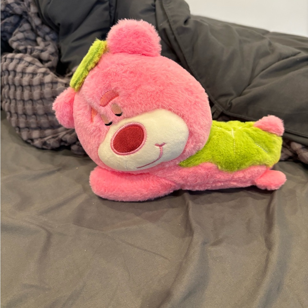 Pink and Green Plush Bear Toy